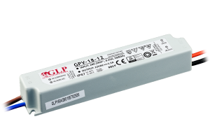 LED power supply GLP GPV series 12V/1.5A, CV, non-PFC, IP67 plastic case