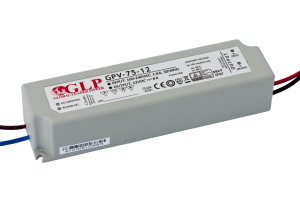 LED power supply GLP GPV series 12V/6A, CV, non-PFC, IP67 plastic case