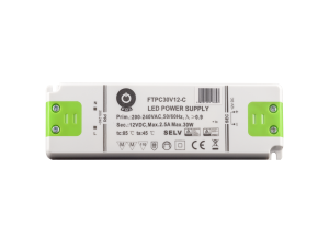 Zasilacz LED 12V/2.5A CV, compact plastic case