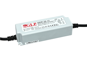 GLP PSU: 12V/2A, CV, PFC, IP67, plastic case, double insulation wires