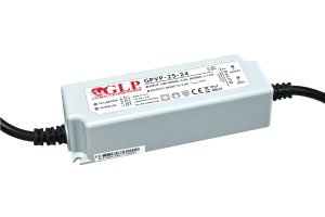 GLP PSU: 24V/1A, CV, PFC, IP67, plastic case, double insulation wires