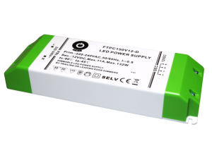 Zasilacz LED 12V/11A 48-132W CV, slim plastic case, DIMMING AC TRIAC